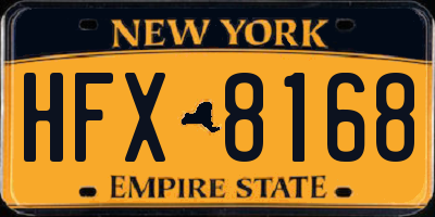 NY license plate HFX8168