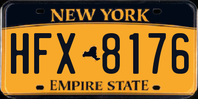 NY license plate HFX8176