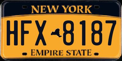 NY license plate HFX8187
