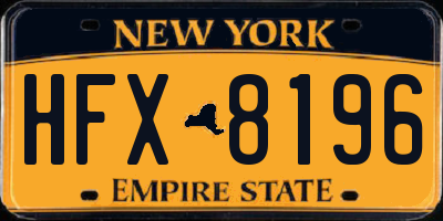 NY license plate HFX8196