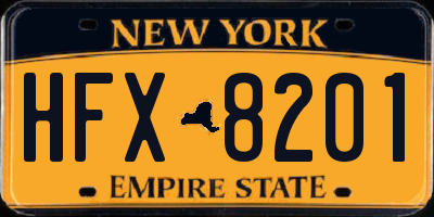 NY license plate HFX8201