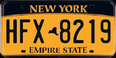 NY license plate HFX8219