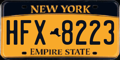 NY license plate HFX8223