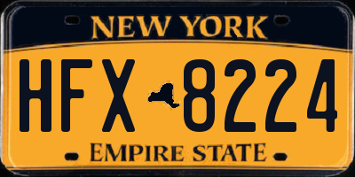 NY license plate HFX8224