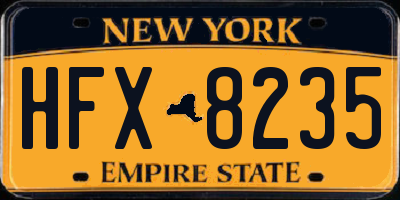 NY license plate HFX8235