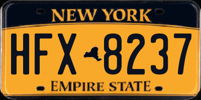 NY license plate HFX8237