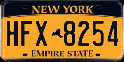 NY license plate HFX8254