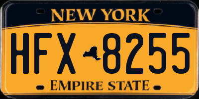 NY license plate HFX8255
