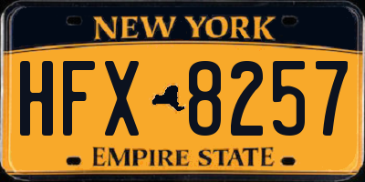 NY license plate HFX8257