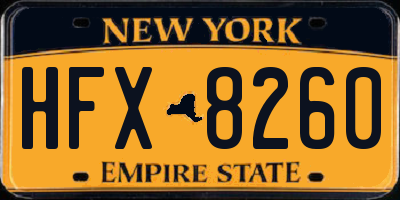 NY license plate HFX8260