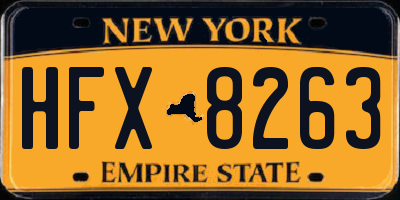 NY license plate HFX8263