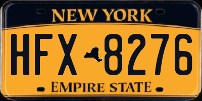 NY license plate HFX8276