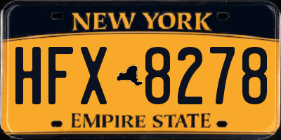 NY license plate HFX8278