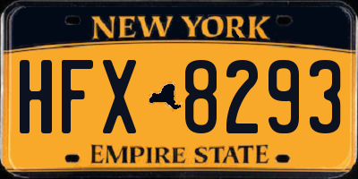 NY license plate HFX8293