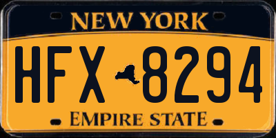 NY license plate HFX8294