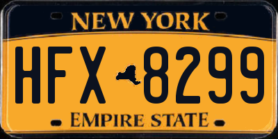 NY license plate HFX8299