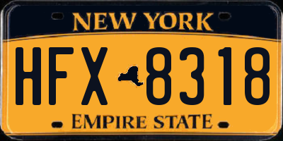 NY license plate HFX8318