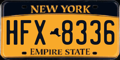 NY license plate HFX8336