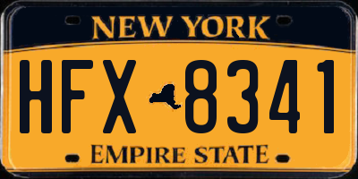 NY license plate HFX8341