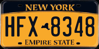 NY license plate HFX8348