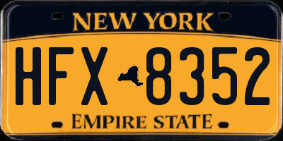 NY license plate HFX8352