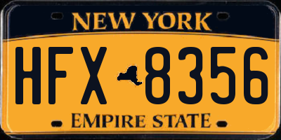NY license plate HFX8356