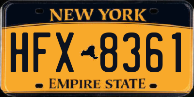 NY license plate HFX8361
