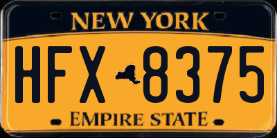 NY license plate HFX8375