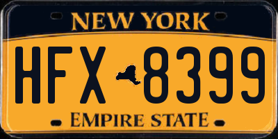 NY license plate HFX8399