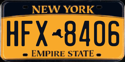 NY license plate HFX8406