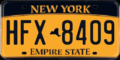NY license plate HFX8409