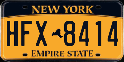 NY license plate HFX8414