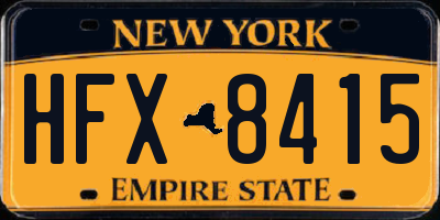 NY license plate HFX8415