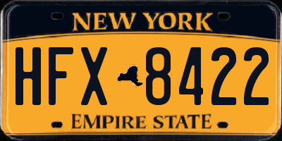 NY license plate HFX8422