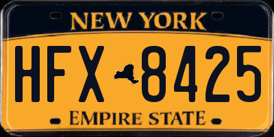 NY license plate HFX8425