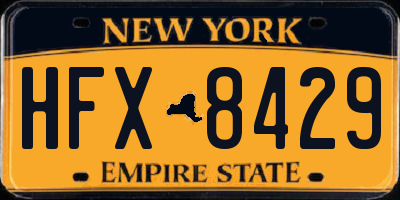 NY license plate HFX8429
