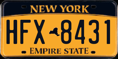 NY license plate HFX8431