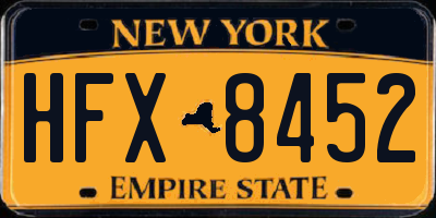 NY license plate HFX8452
