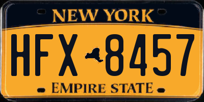 NY license plate HFX8457