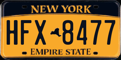 NY license plate HFX8477