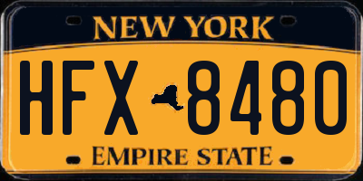 NY license plate HFX8480
