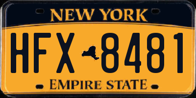 NY license plate HFX8481