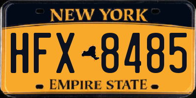 NY license plate HFX8485