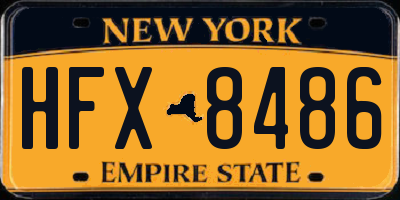 NY license plate HFX8486