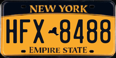 NY license plate HFX8488