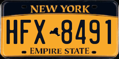 NY license plate HFX8491