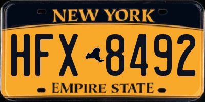 NY license plate HFX8492