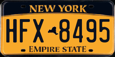 NY license plate HFX8495
