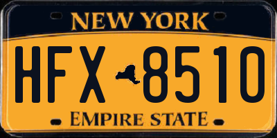 NY license plate HFX8510