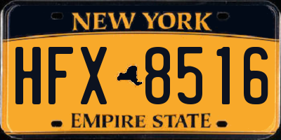 NY license plate HFX8516